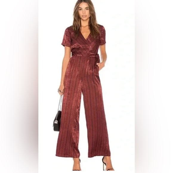 J.O.A. Pants - J.O.A. Burgundy Jumpsuit
